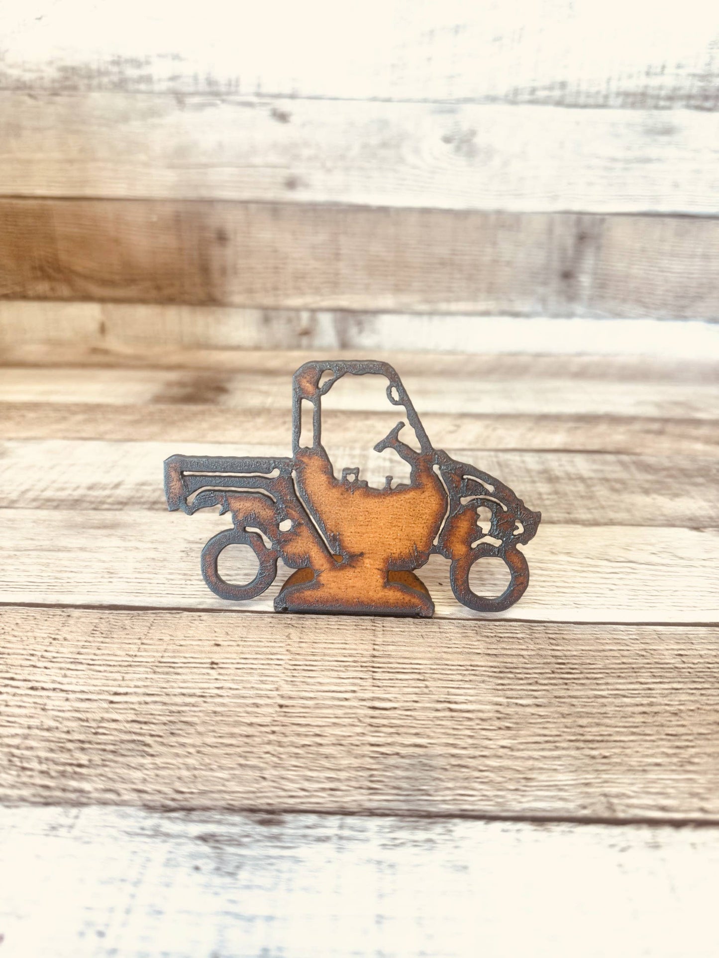 Off Road Vehicle Rustic Metal Doodad Standing Figurine
