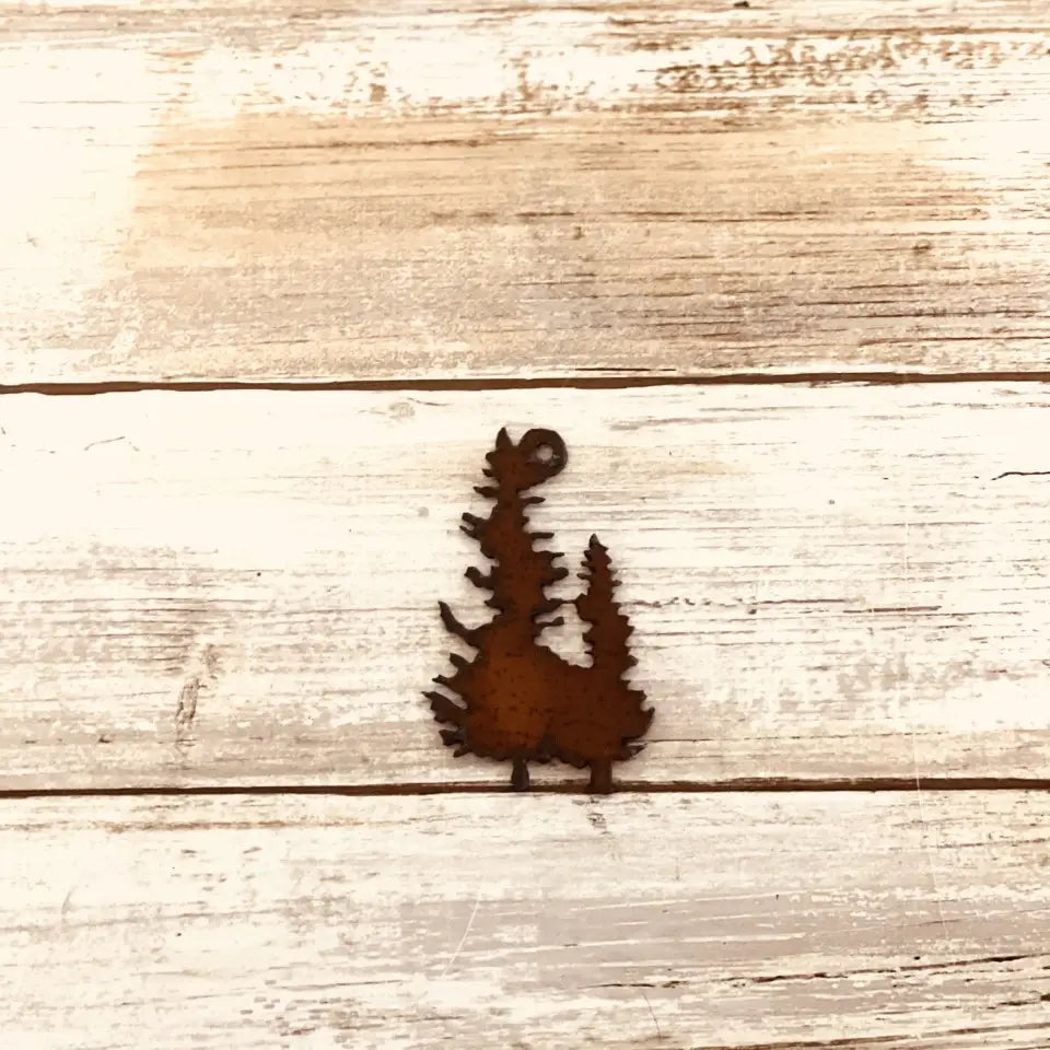 Double Pine Tree Charm