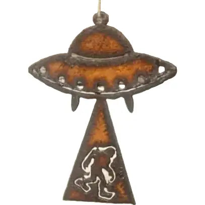 Bigfoot Abduction Flying Saucer Yeti Sasquatch Ornament