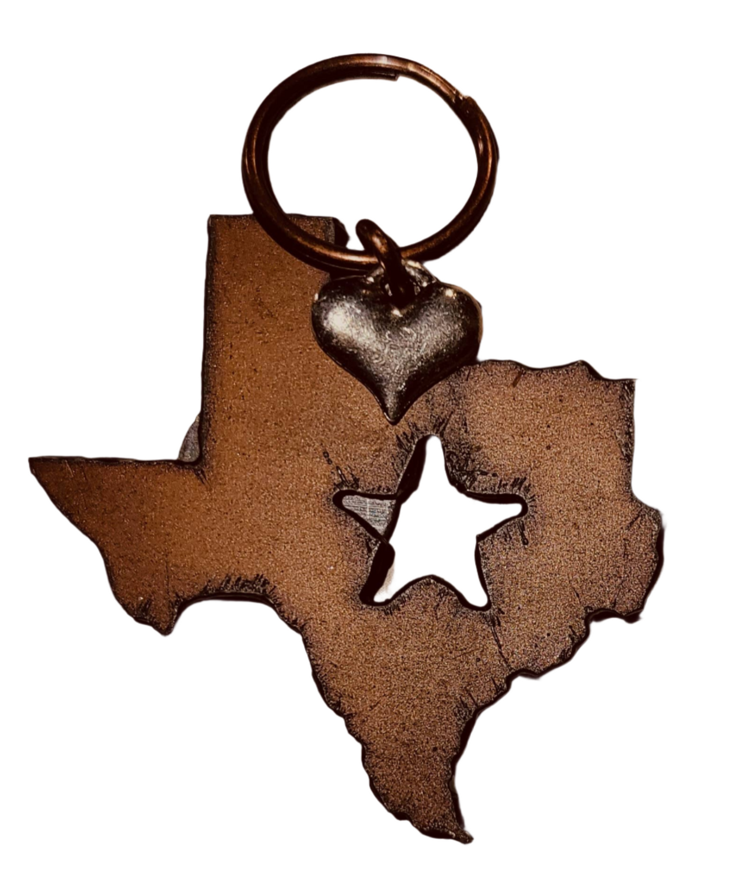 State of Texas with star Keychain