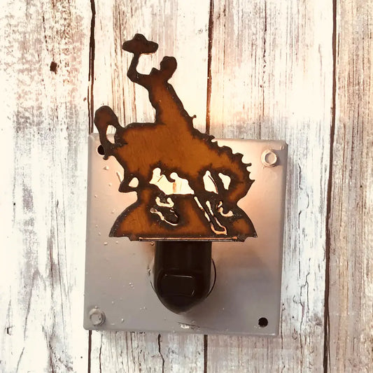 Wyoming Bronc Rider Rodeo Classic Night Light