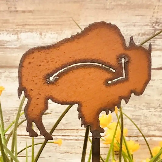 Buffalo with Arrow Southwest Garden Plant Stake