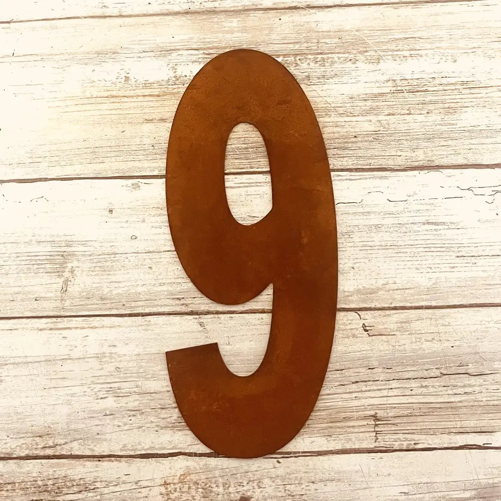 Metal House Number 9  Metal Rustic 8 Inch Garden Outdoor DIY