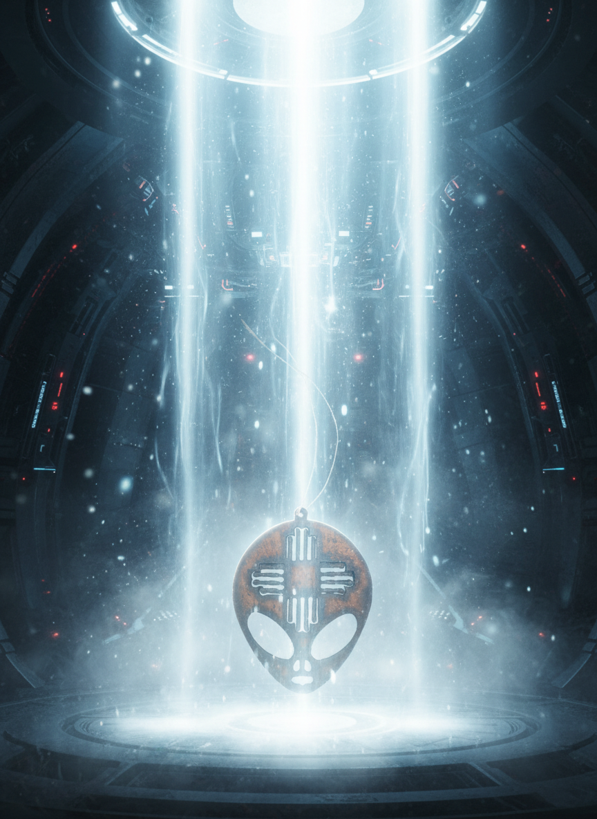 Alien Head with Zia New Mexico Rustic Ornament