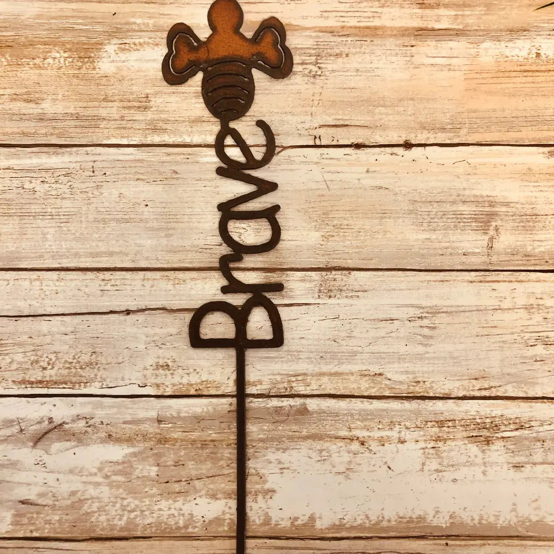 BEE BRAVE Bumble Bee Garden Stake