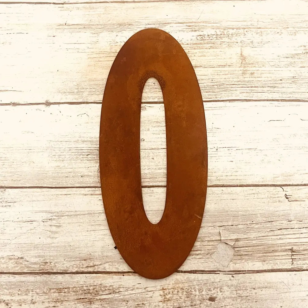 Metal House Number 0 Metal Rustic 8 Inch Garden Outdoor DIY
