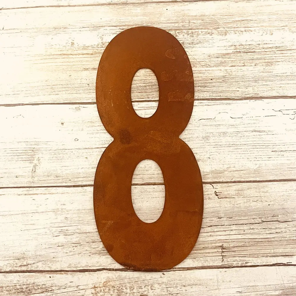 Metal House Number 8  Metal Rustic 8 Inch Garden Outdoor DIY