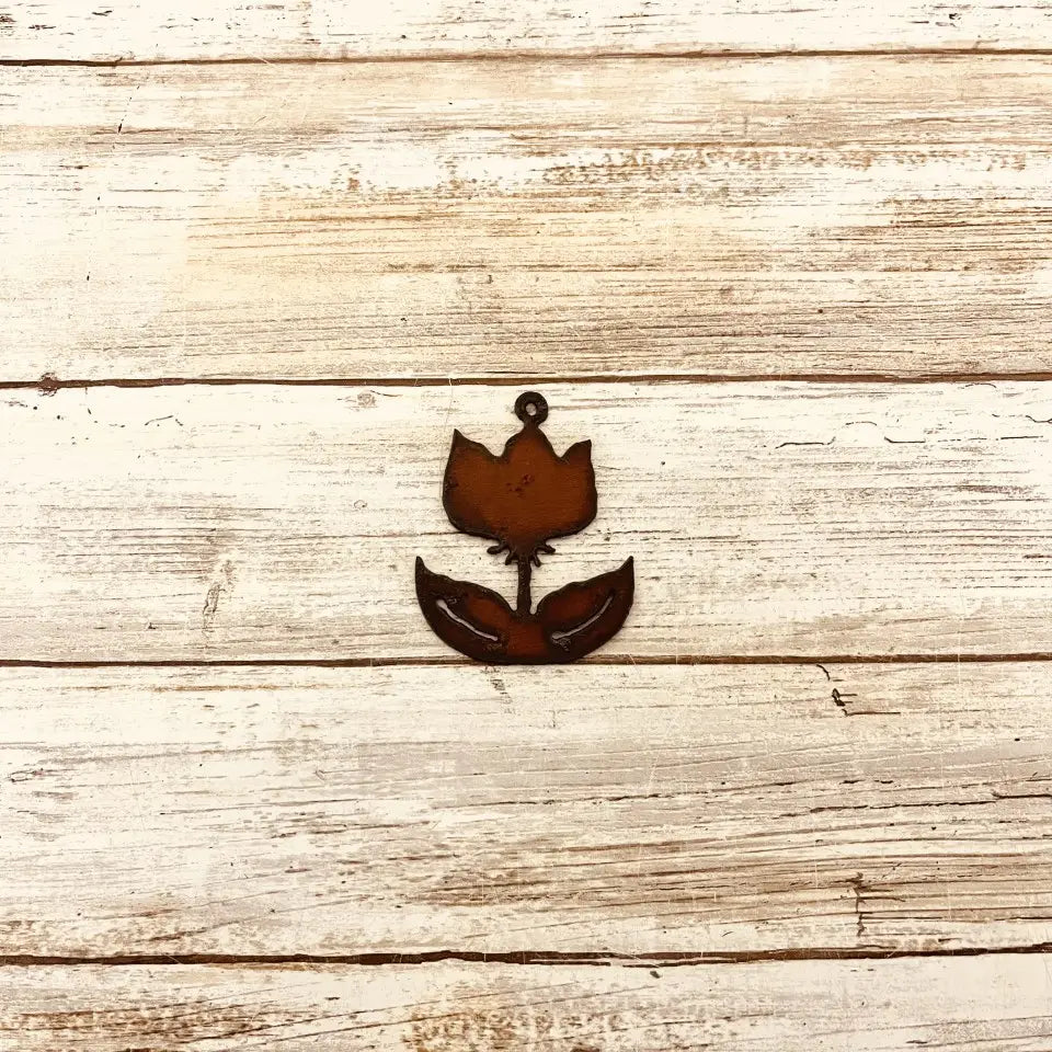 Bristol Flower Charm Pendant Rustic Metal
