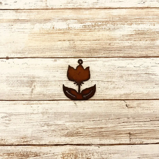 Bristol Flower Charm Pendant Rustic Metal