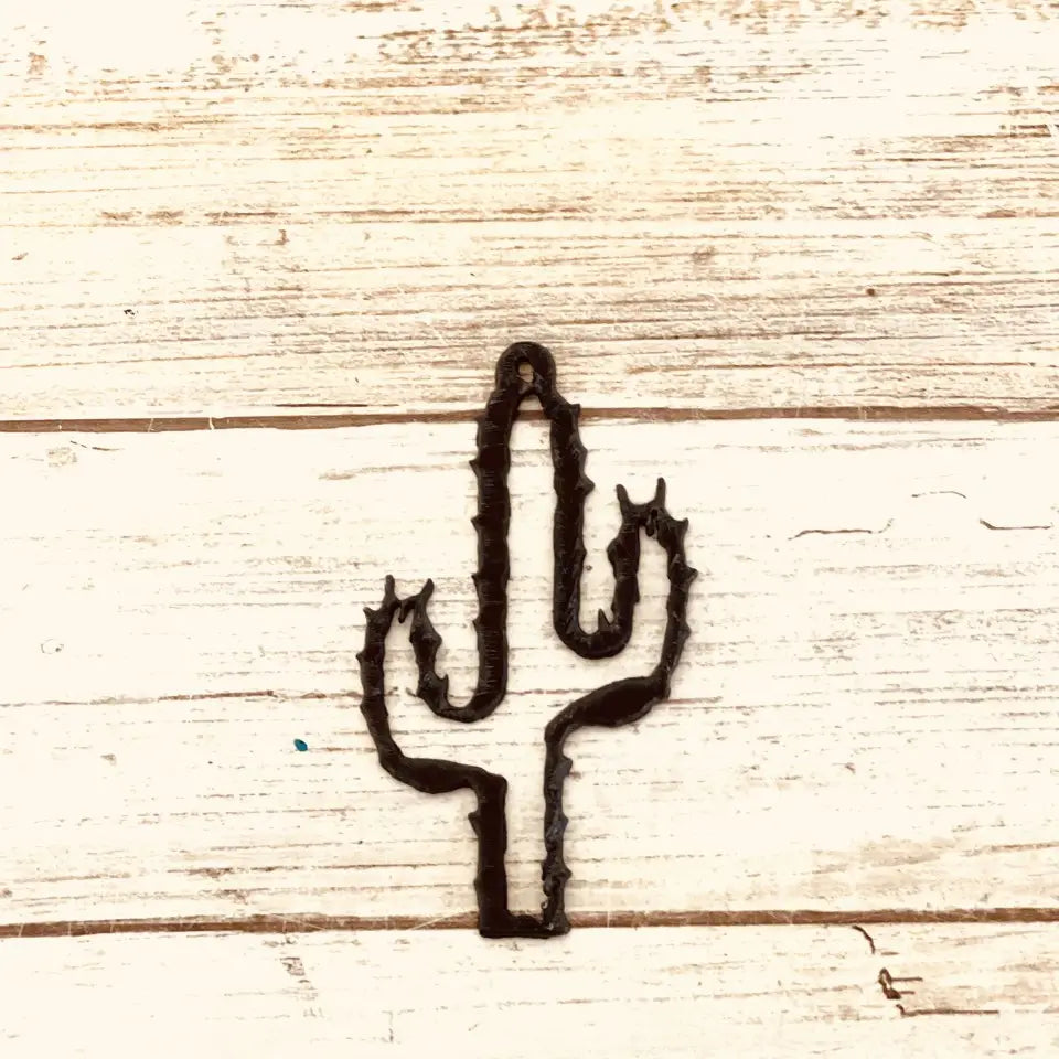 Outline Cactus Charm Rustic Southwestern Pendant