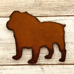 Bulldog Magnet Pet Gift Rustic Metal Mississippi Logo