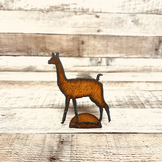 Llama Rustic Metal Doodad Garden Figurine Usa Made