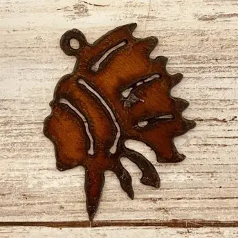 Indian Brave with Head Dress Rustic Southwest Charm Pendant