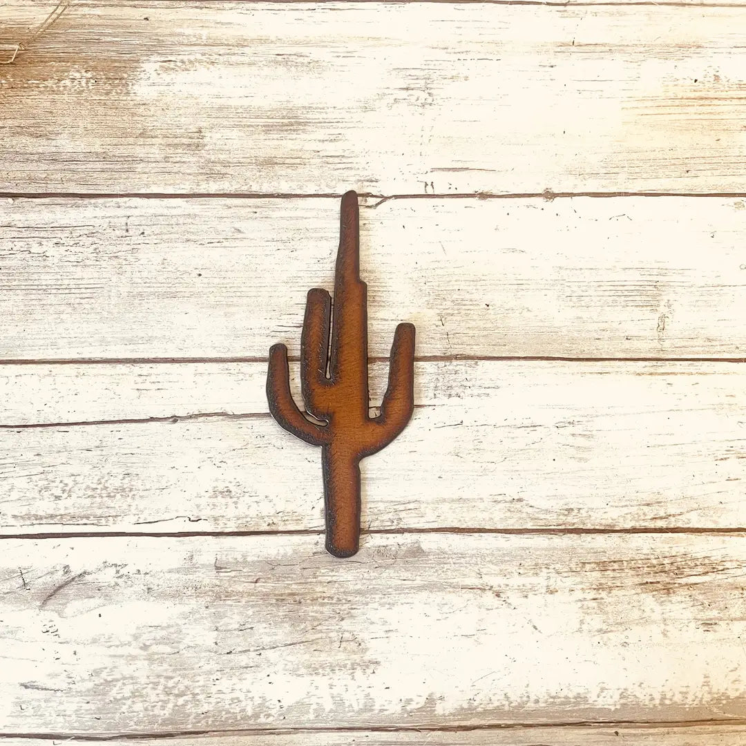 Desert Saguaro Cactus Rustic Metal Magnet Arizona