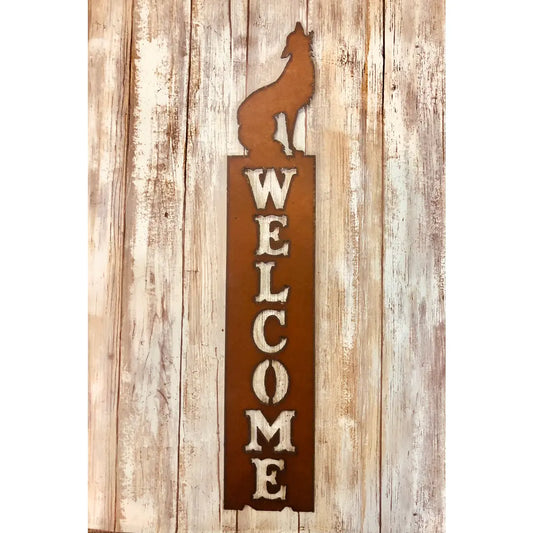 Coyote Southwestern Vertical Welcome Sign