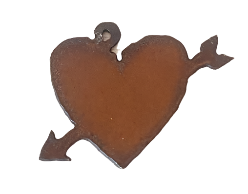 Cupid Heart Charm Rustic Metal Valentine Pendant