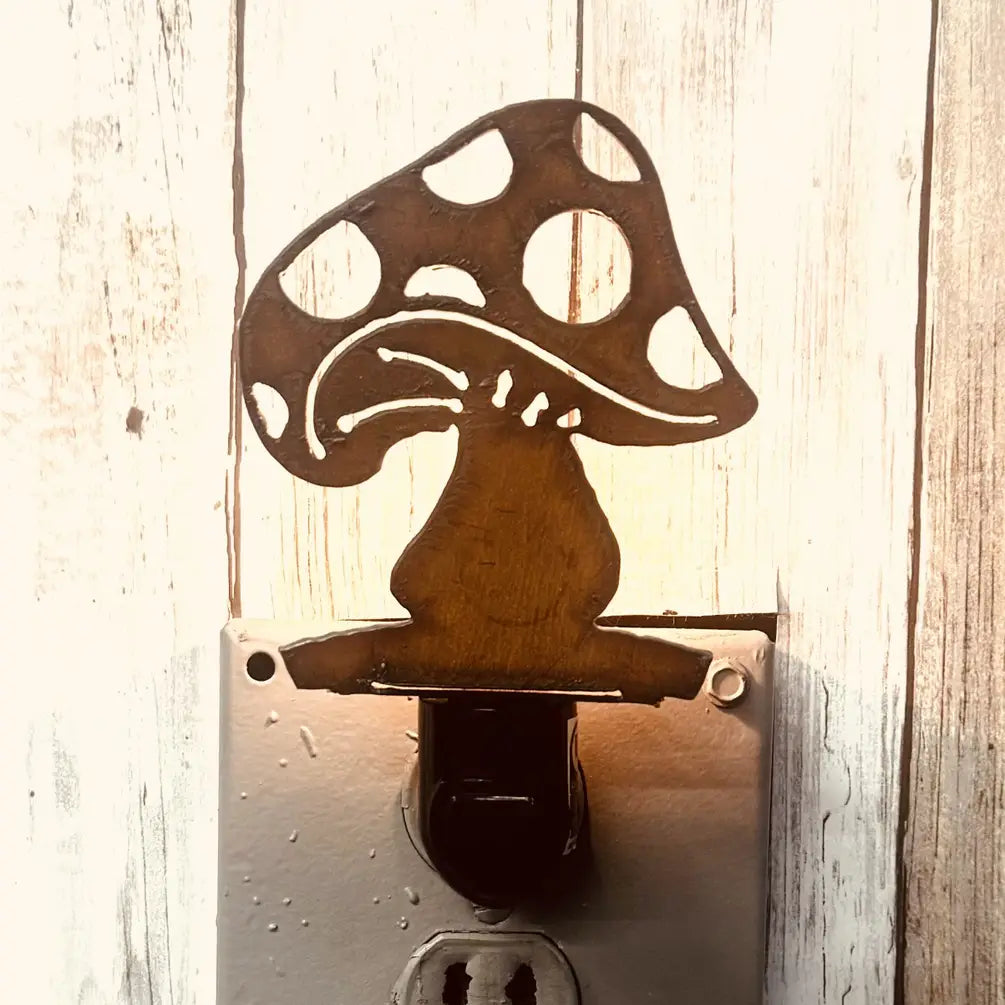 Mushroom #2 Image Night Light Rustic Metal Garden Fungi Gift