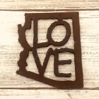 Arizona Outline with Love Magnet Rustic Southwest Gift