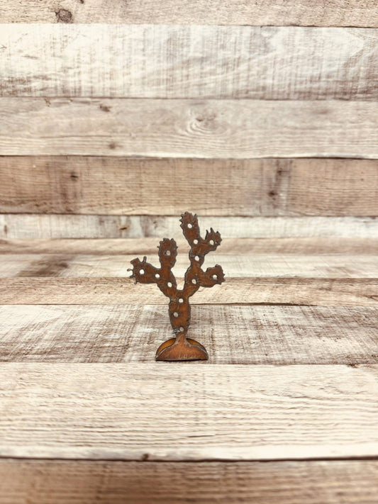 Prickly Pear Add On Tabletop Figurine Rustic Metal