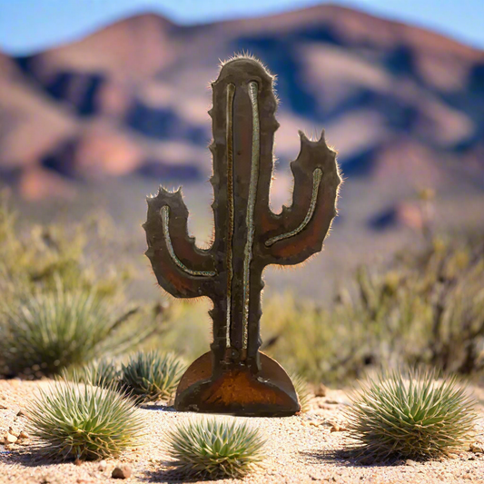 EMP Cactus ADD ON Rustic Arizona Metal Tabletop Figurine