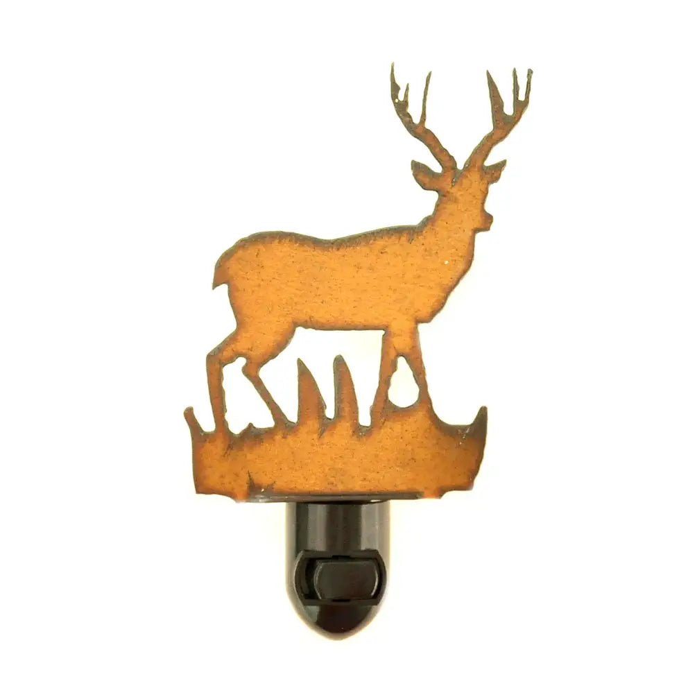 Deer Image Buck Lodge Cabin Mountains Nightlight