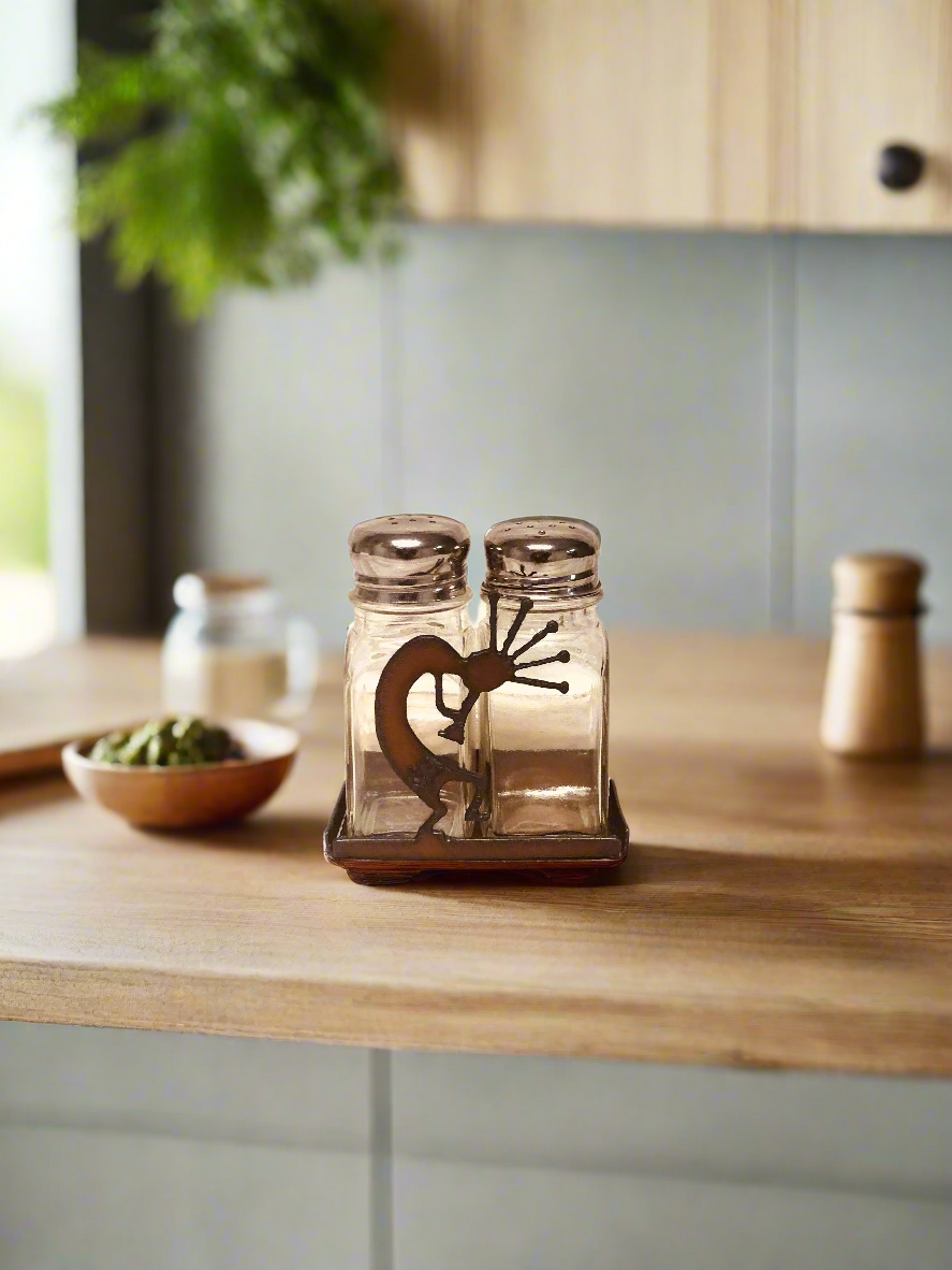 Kokopelli Southwest Desert Salt n Pepper Shaker Holder