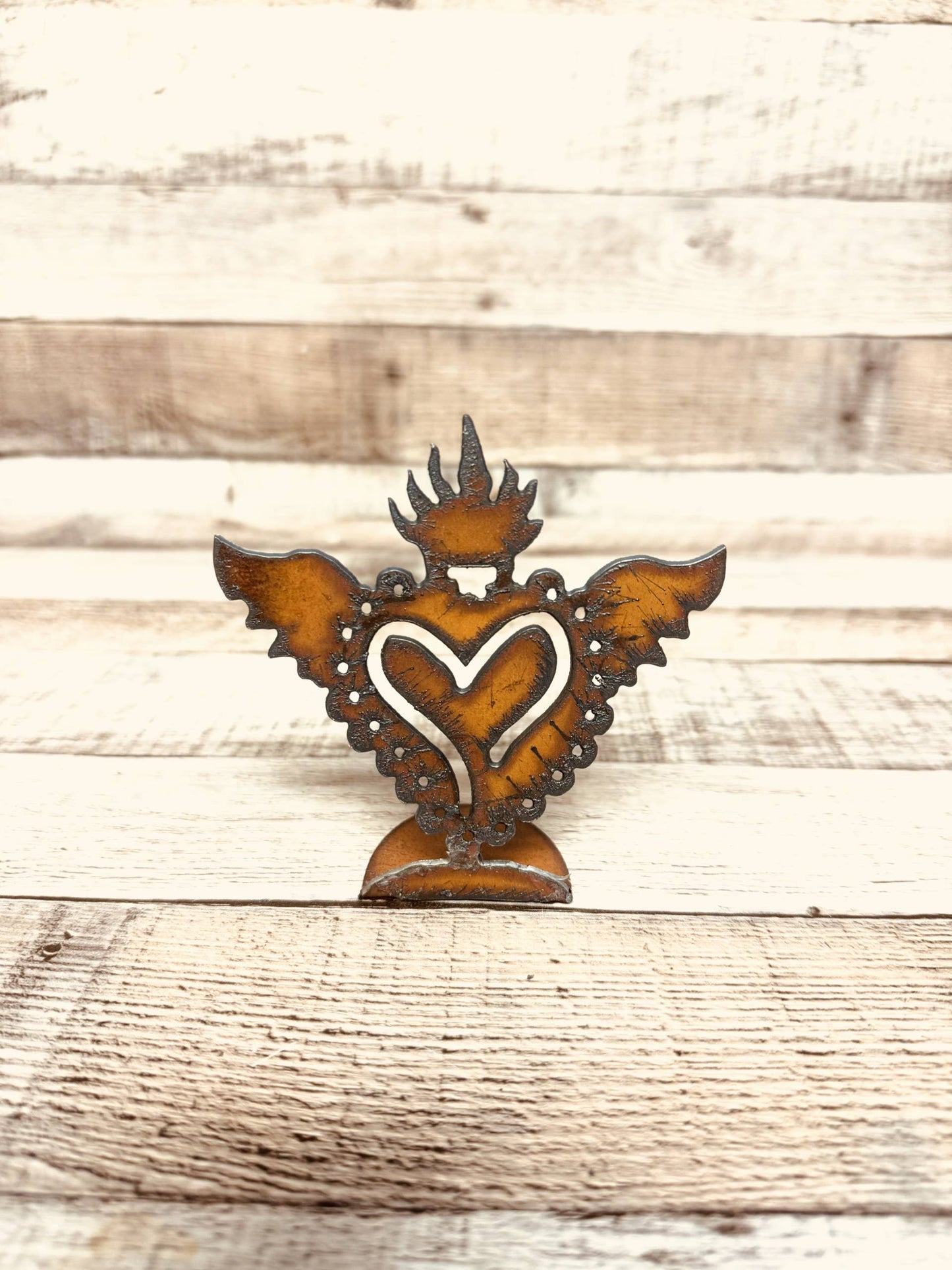 Milagro Heart with Wings Standing Figurine Made in USA