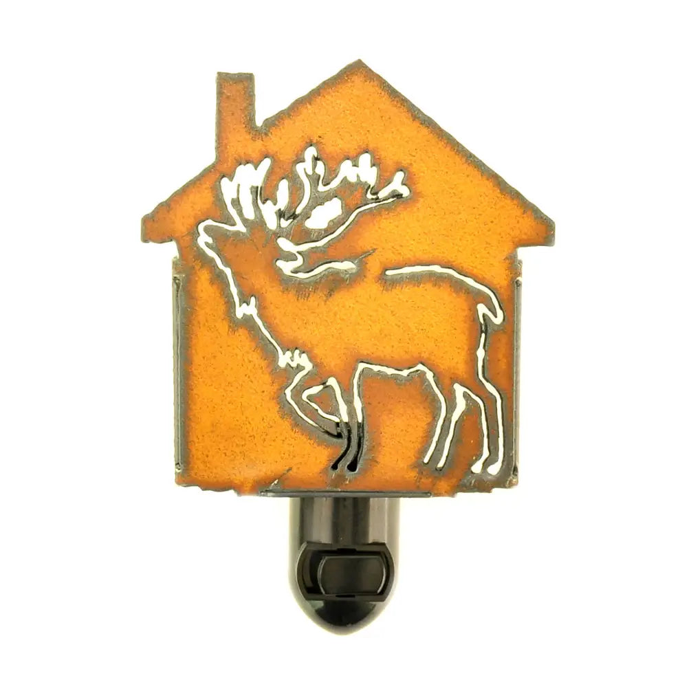 Elk Classic Lodge Cabin Mountains Nightlight