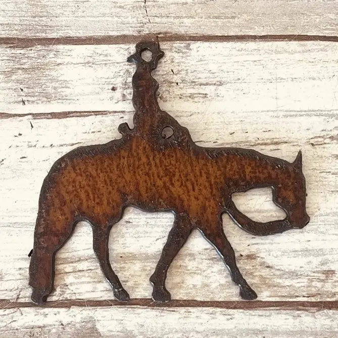 Pleasure Horse Riding Charm Rustic Metal Western Pendant