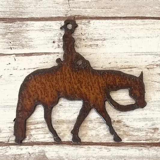Pleasure Horse Riding Charm Rustic Metal Western Pendant