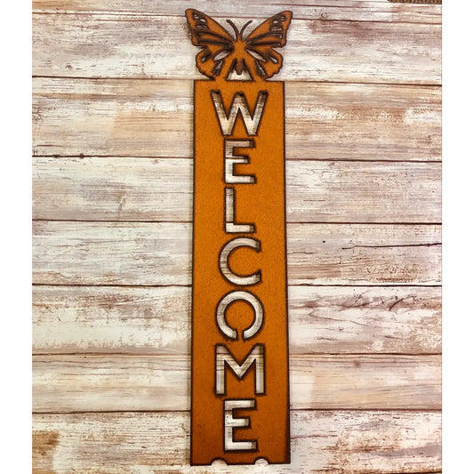 Butterfly Vertical Welcome Sign
