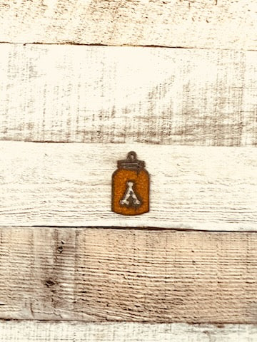 "Mason Jar Letters" font Initial Charm