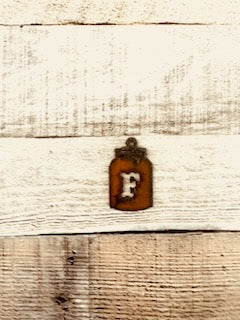 "Mason Jar Letters" font Initial Charm