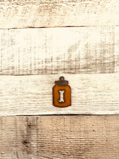 "Mason Jar Letters" font Initial Charm