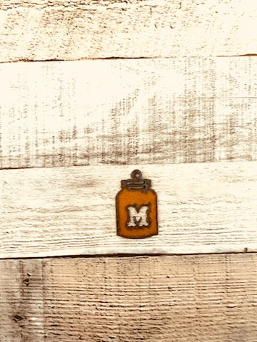 "Mason Jar Letters" font Initial Charm