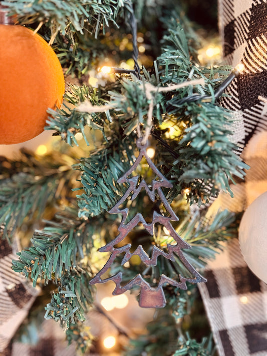 Tree 4 Ornament Rustic Metal Lodge Ornament