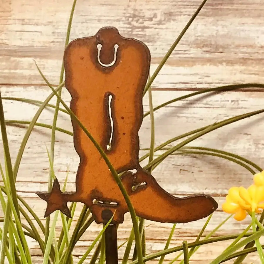 Boot Western Rodeo Garden Plant Stake