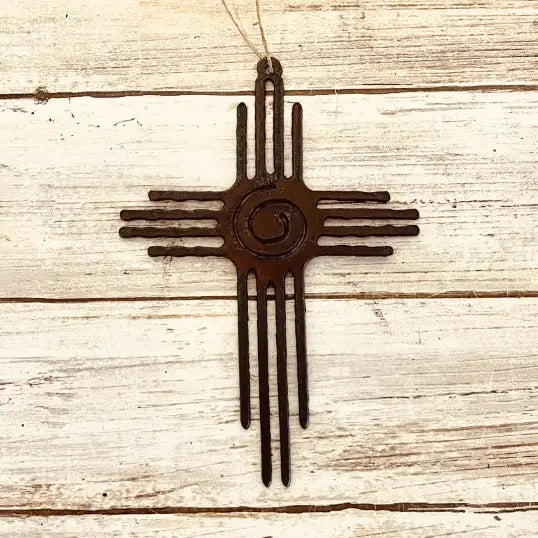 Zia Cross with Swirl New Mexico Desert Southwest Ornament