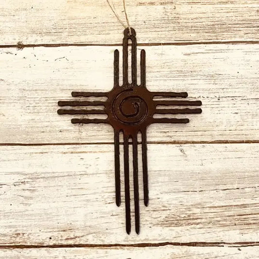 Zia Cross with Swirl New Mexico Desert Southwest Ornament
