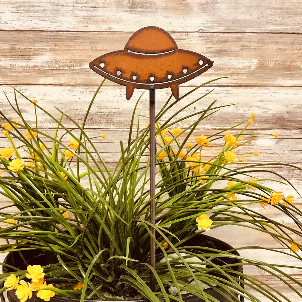 Flying Saucer Area 51 Plant Stake