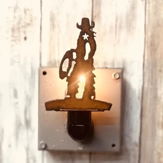 Cowboy Leather Chaps Image Night Light Rustic Metal Home Decor
