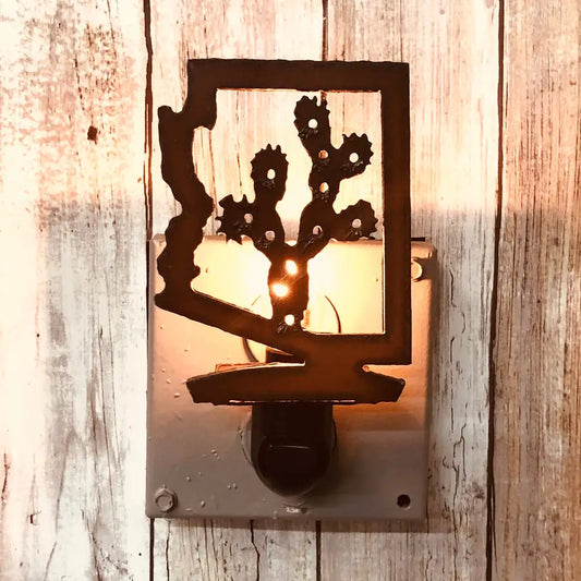 Arizona Outline State with Prickly Pear Cactus Image Nightlight