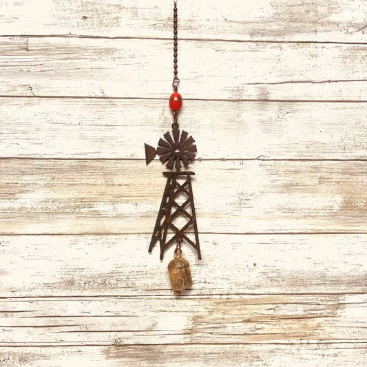 Windmill Single Bell Rustic Western Farmhouse Garden Chime