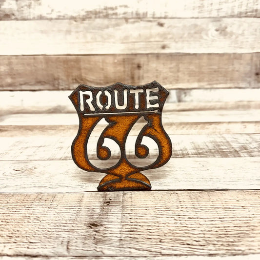 Route 66 Rustic Metal Doodad Standing Figurine
