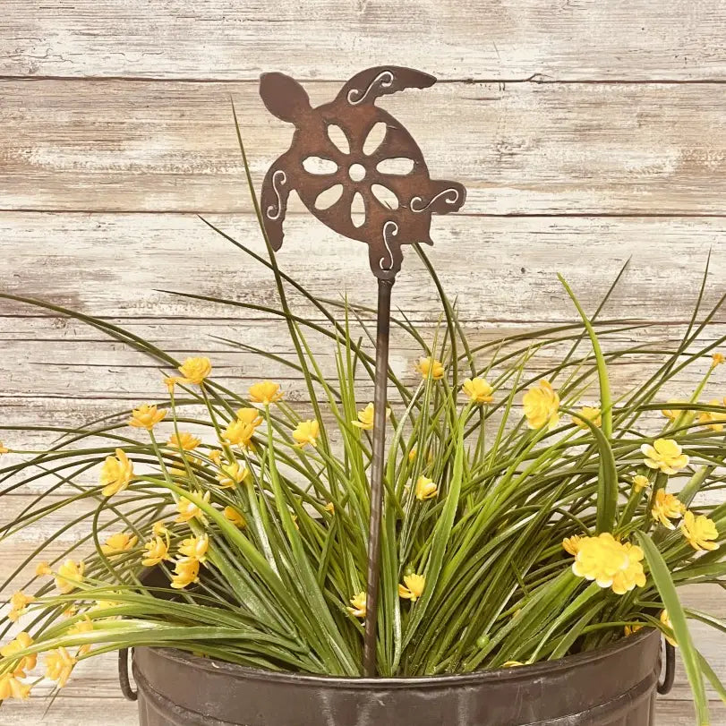 Sea Turtle GARDEN FRIEND Nautical Garden Plant Stake