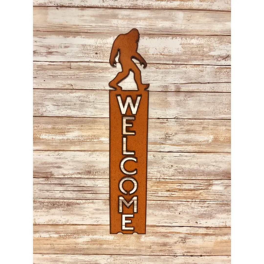 Bigfoot Yeti Sasquatch Vertical Welcome Sign