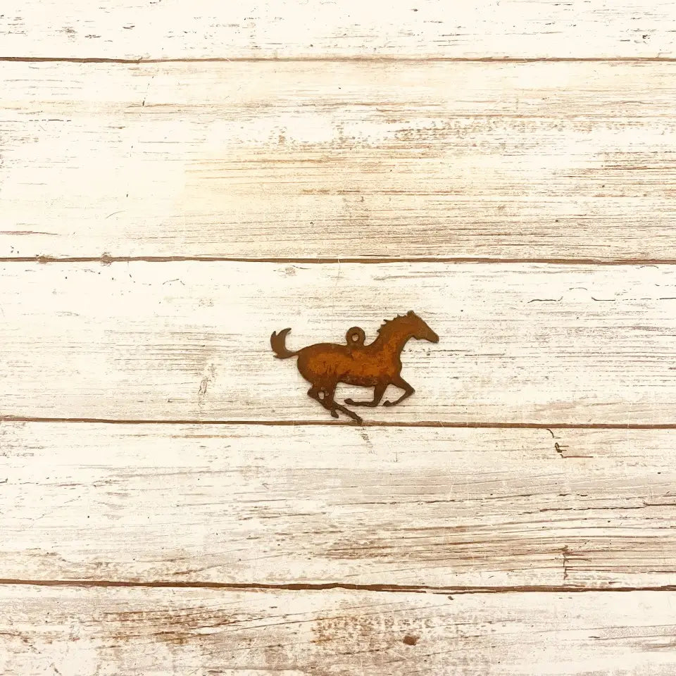 Running Horse Western Rustic Rodeo Charm Pendant