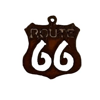 Route 66 Charm Pendant Rustic Made in USA