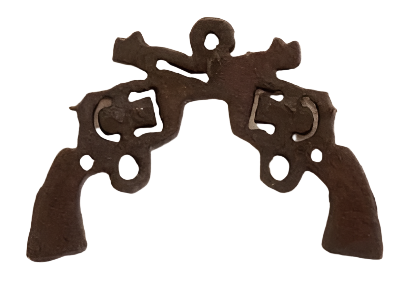 Crossed Pistols Charm Rustic Metal DIY Pendant