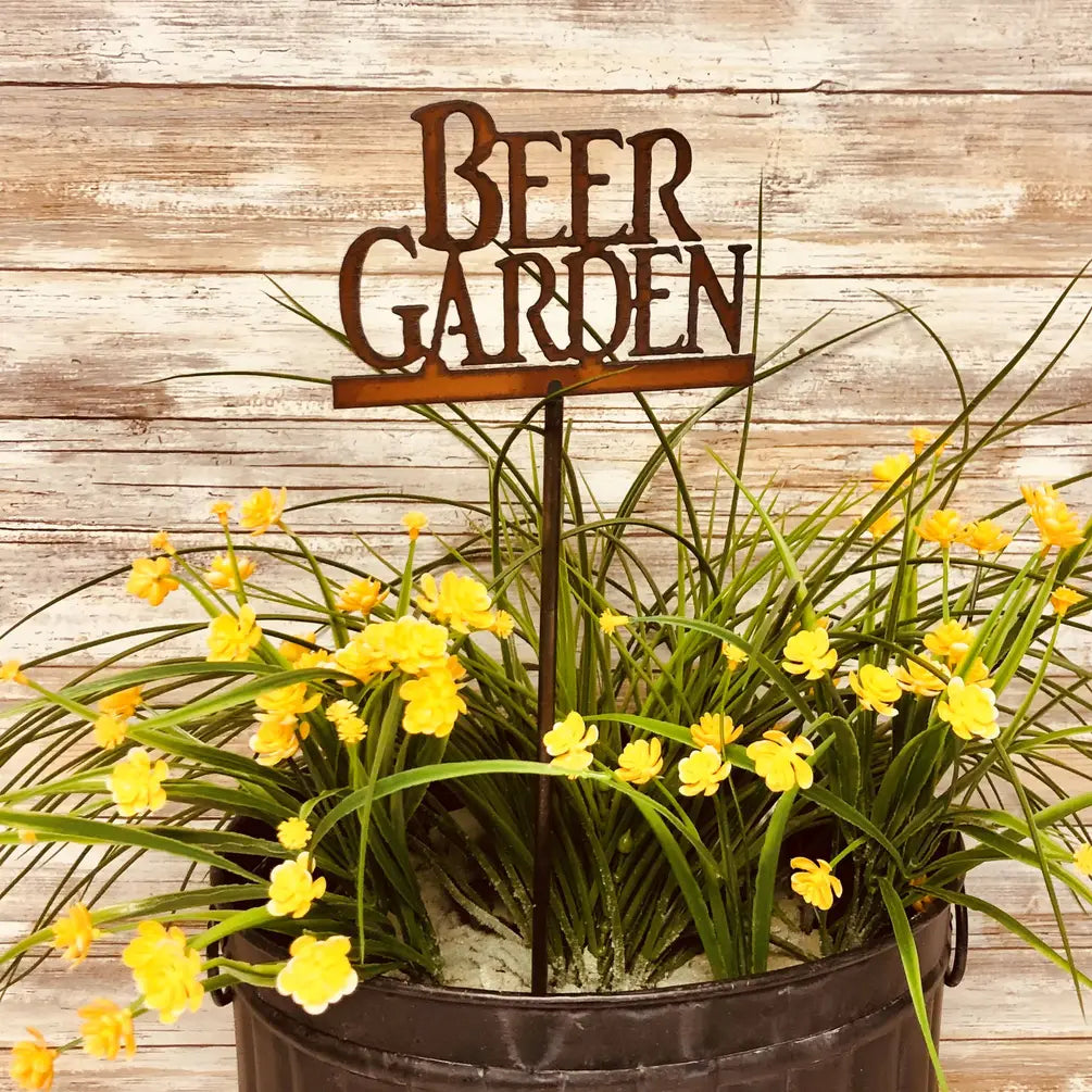 Beer Garden Word Plant Stake